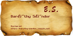 Baróthy Sándor névjegykártya