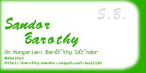 sandor barothy business card